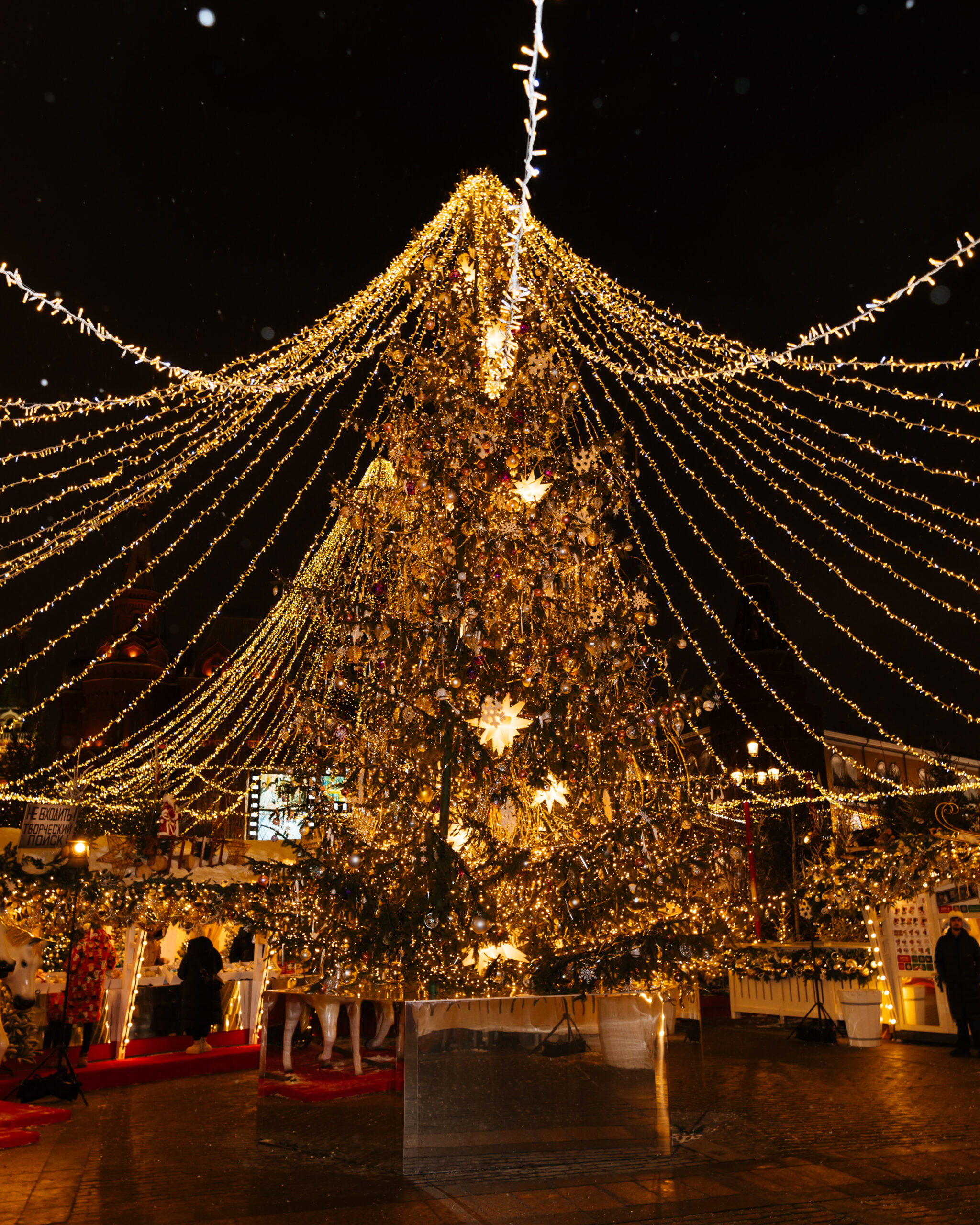 Тося Чайкина, Катя Инберг, Артем Кривда на открытии предновогоднего фестиваля «Путешествие в Рождество»